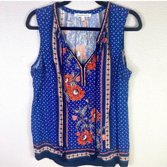 Daniel Rain Paisley Print Top Size L 100% Rayon EUC Stitch Fix Nordstrom - Picture 6 of 8